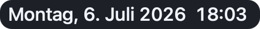 Floating Clock showing the date in German